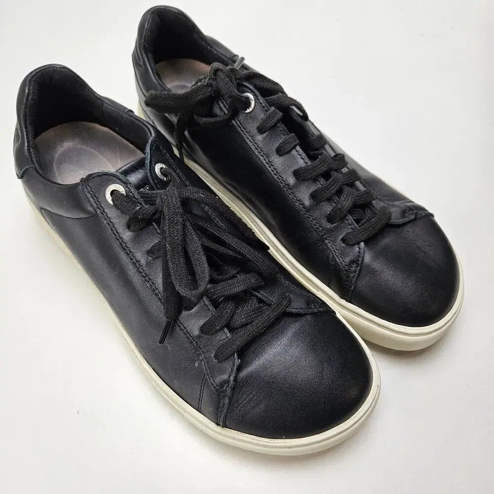 Birkenstock Bend Low Leather Sneaker 40 M7-7.5‎ W9-9.5 Medium/Narrow Black White